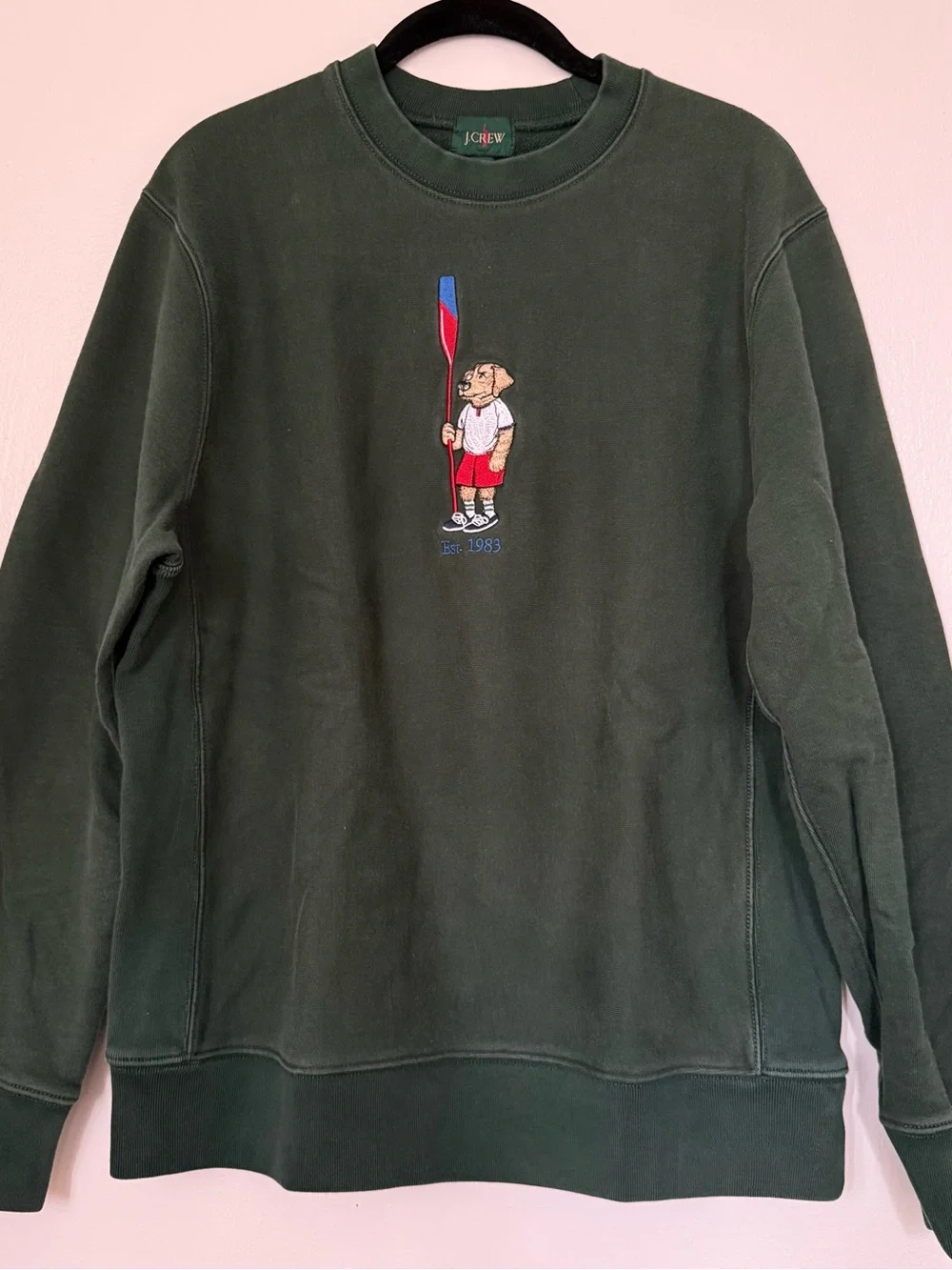 J.Crew Heritage 14 oz. Fleece Embroidered Oarsman Dog Sweatshirt